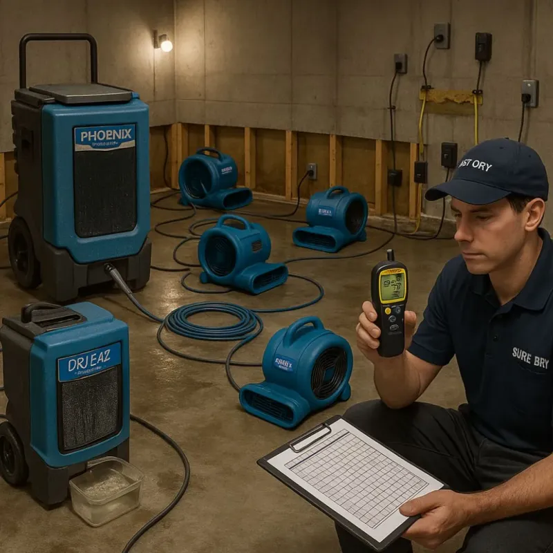 Structural Drying and Dehumidification process in Wayne, IL